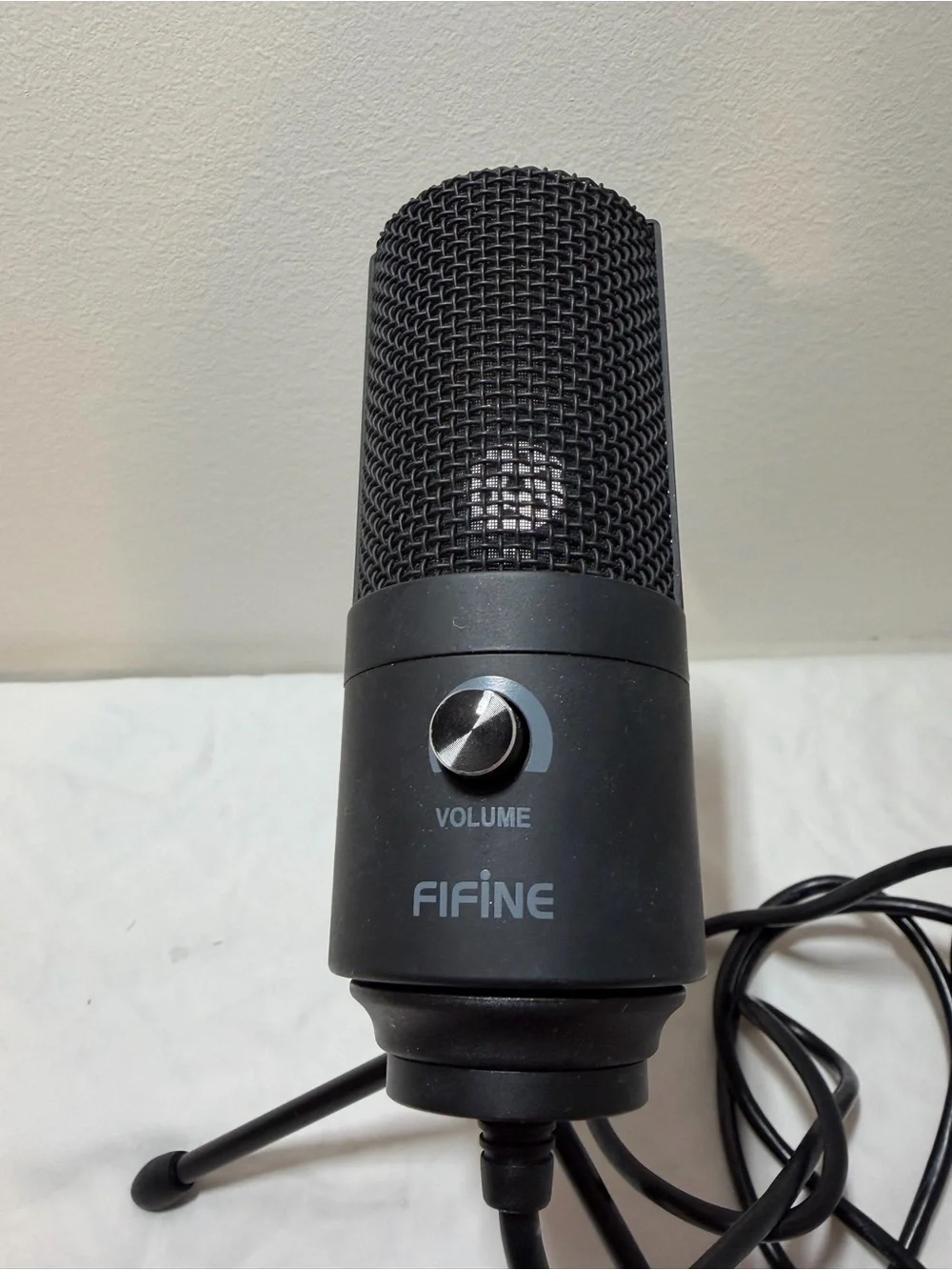 Fifine Black USB Condenser Microphone with Tripod Stand